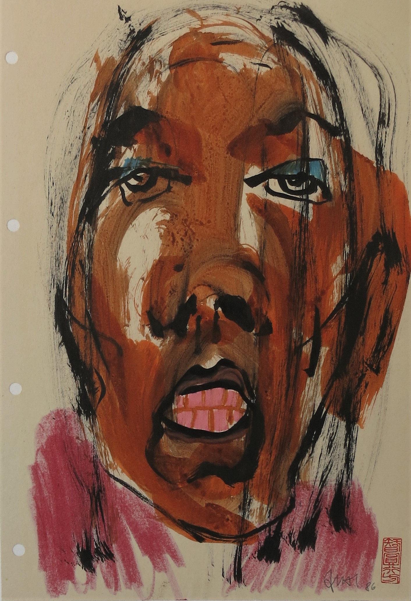 Ink & Finger Portrait Painting