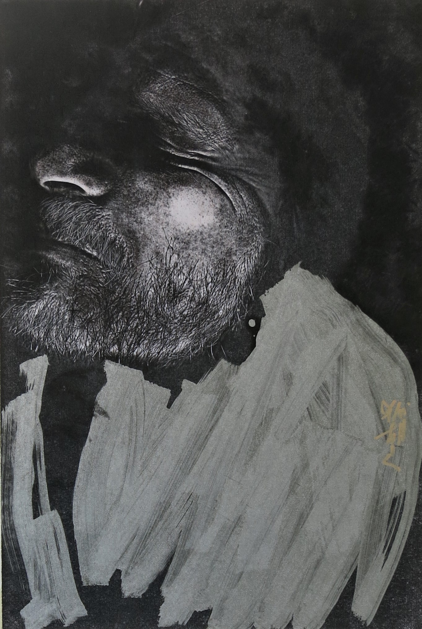 mixed media portrait painting by friedrich zettl