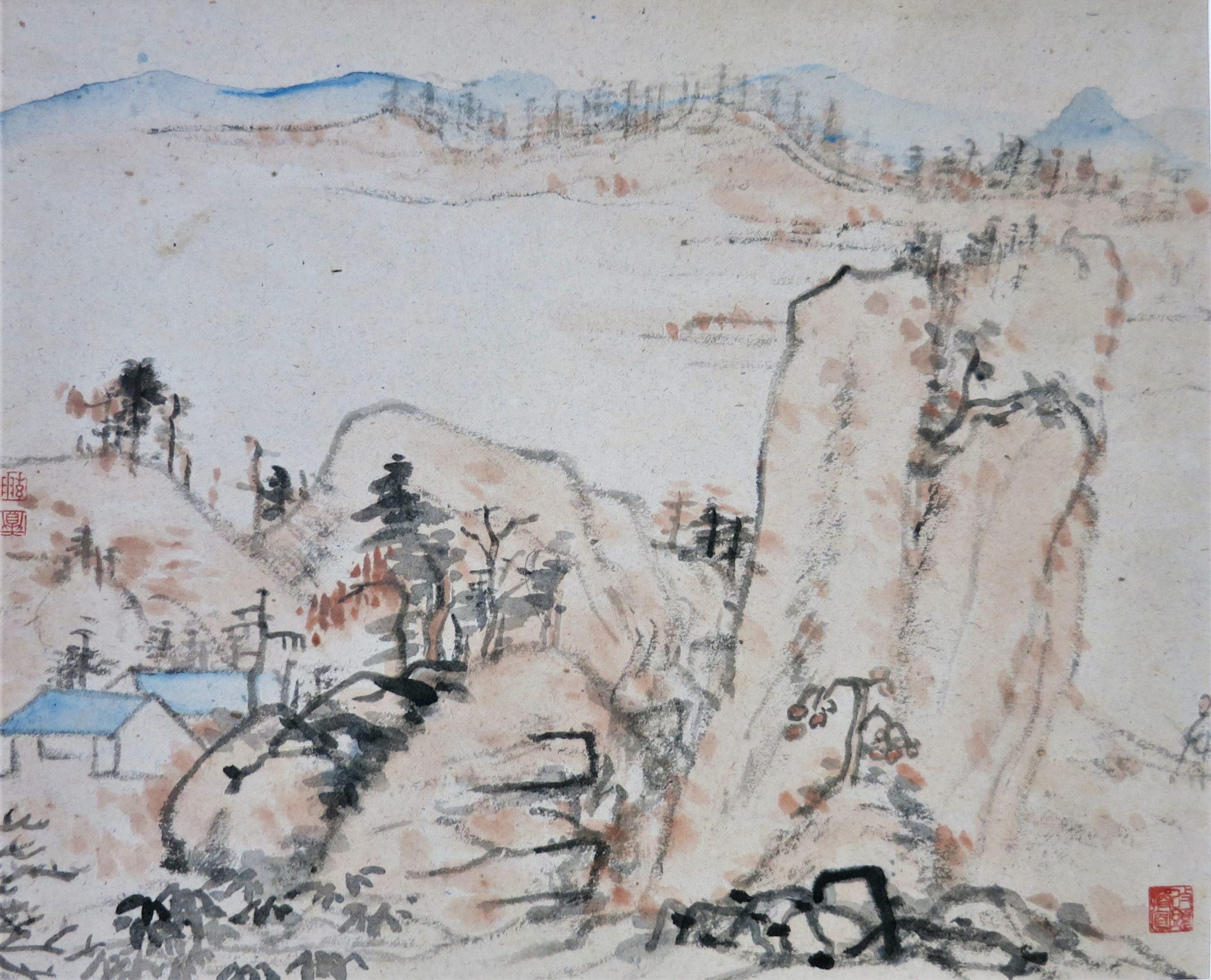 Traditional Chinese landscape study in ink and brush, exploring Shan Shui 山水 and classical brushwork