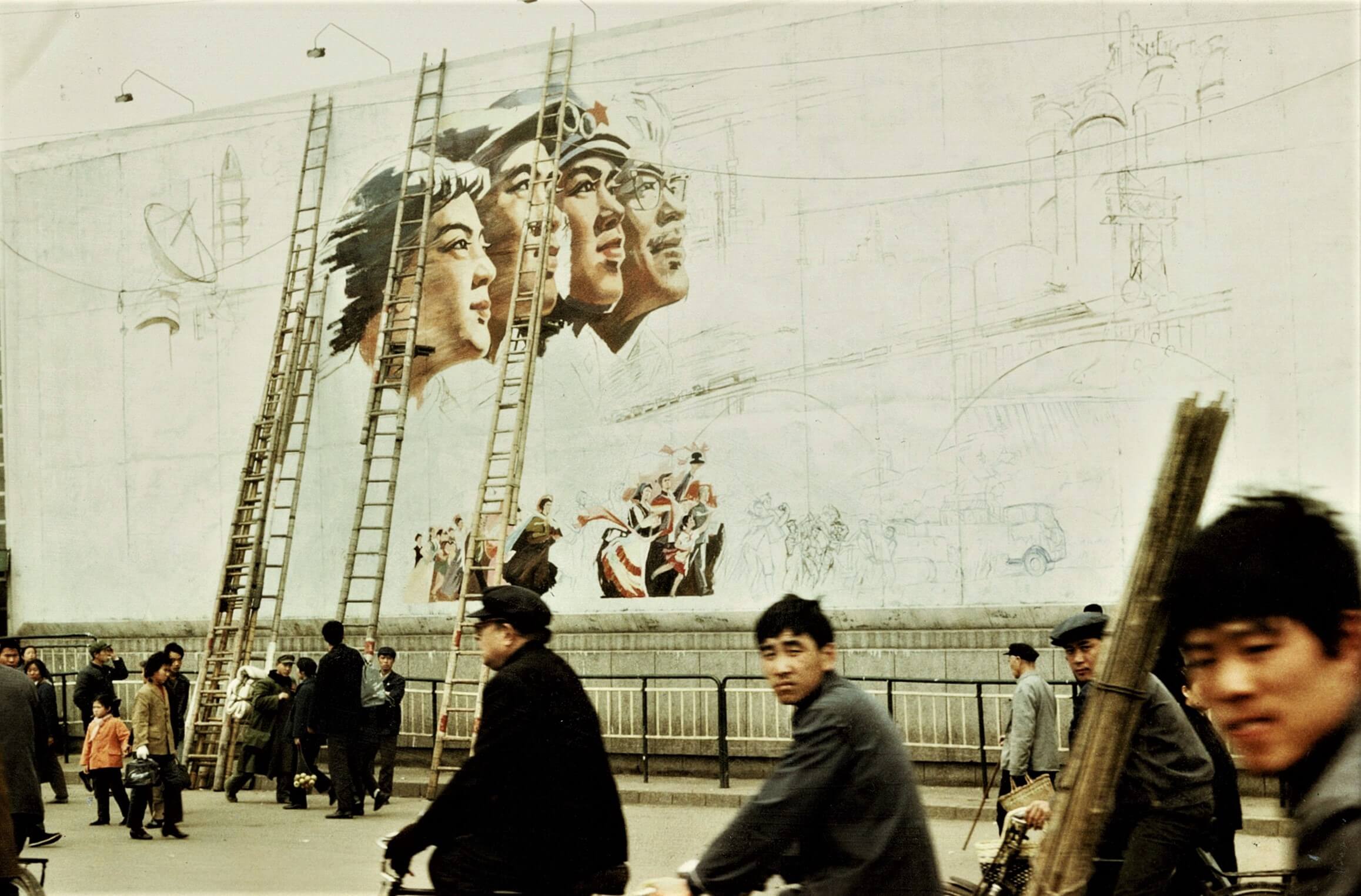 huge chinese wall painting