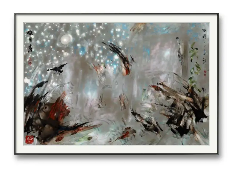 Compilation of surreal and abstract ink paintings exploring dreamlike forms and landscapes